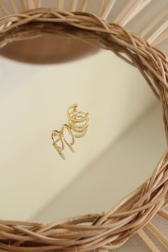 Aros Bañados - Simil Doble Argollitas Dorado en internet