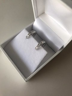 Aro Oro Blanco 18k - Argolla con Cubik - comprar online