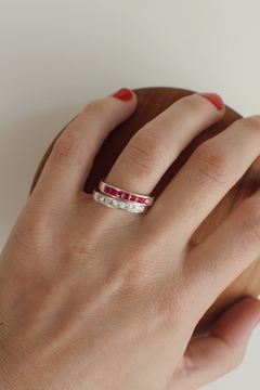 Anillo Plata 925 - 1/2 Sin Fin Cuadrado en internet