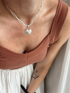 Dije Plata 925 - Corazón Inflado Grabado