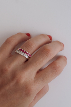 Anillo Plata 925 - 1/2 Sin Fin Cuadrado