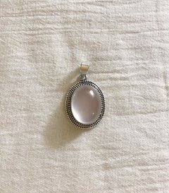Dije Piedra Natural - Oval Cuarzo Rosa - comprar online