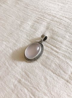 Dije Piedra Natural - Oval Cuarzo Rosa