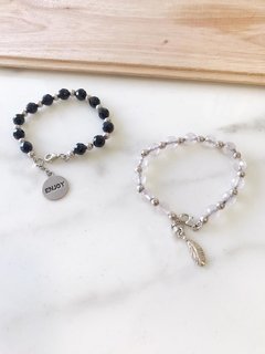 Pulsera Plata y Piedra - Rodas