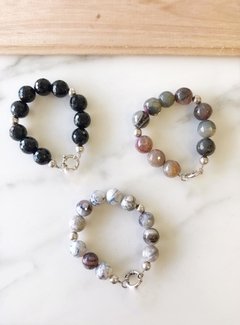 Pulsera Plata y Piedra - Lemnos - tienda online