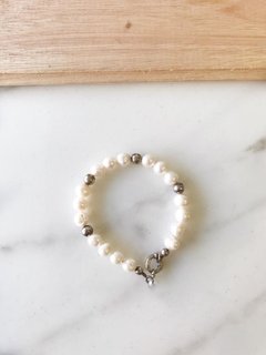 Pulsera Plata y Perla - Nisiros