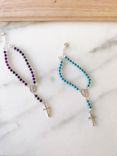 Pulsera Denario Plata y Piedra - Milo - ROMINA relojeria+joyeria