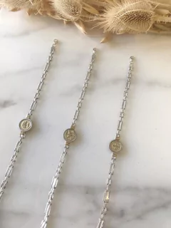 Pulsera Plata y Oro - Eco + 1 Dije - comprar online