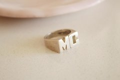 Anillo Plata 925 - Iniciales Recto Pesado - comprar online