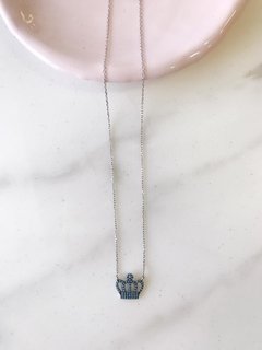 Collar Plata 925 - Corona Azul en internet
