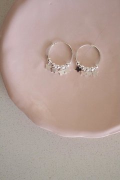 Aros Plata 925 - Argolla con Dijecitos N°2