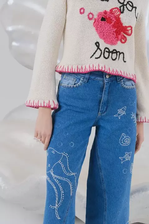 Jean Daisy Bordado - comprar online