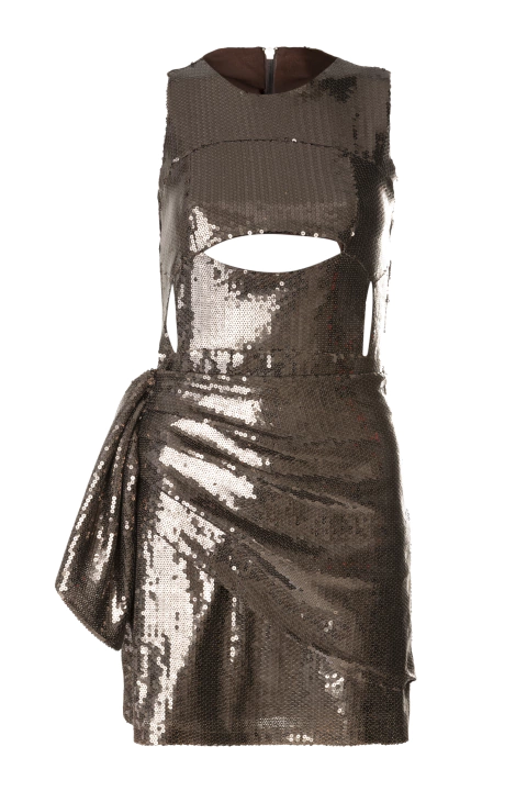 VESTIDO CURTO PAETES FUMÊ COD 10596