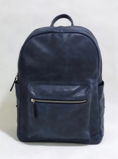 Imagen de Mochila Unisex "Tony" cuero graneado azul