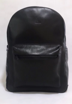 Mochila Unisex "Tony" en cuero graneado negro