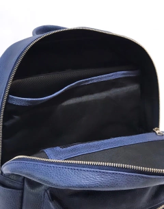 Mochila Unisex "Tony" cuero graneado azul - tienda online