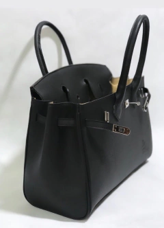 Imagen de Cartera "Paris Grande" cuero graneado Negro