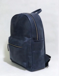 Mochila Unisex "Tony" cuero graneado azul en internet