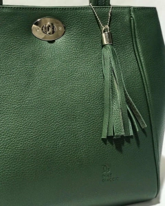 Cartera "Jazmin" cuero graneado verde ingles. en internet