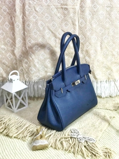 Cartera "Marsella Chica" cuero graneado azul en internet