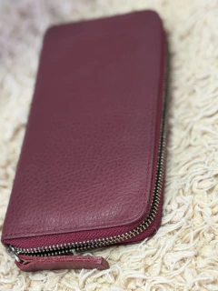 Billetera con cierre doble tarjetero en cuero - comprar online