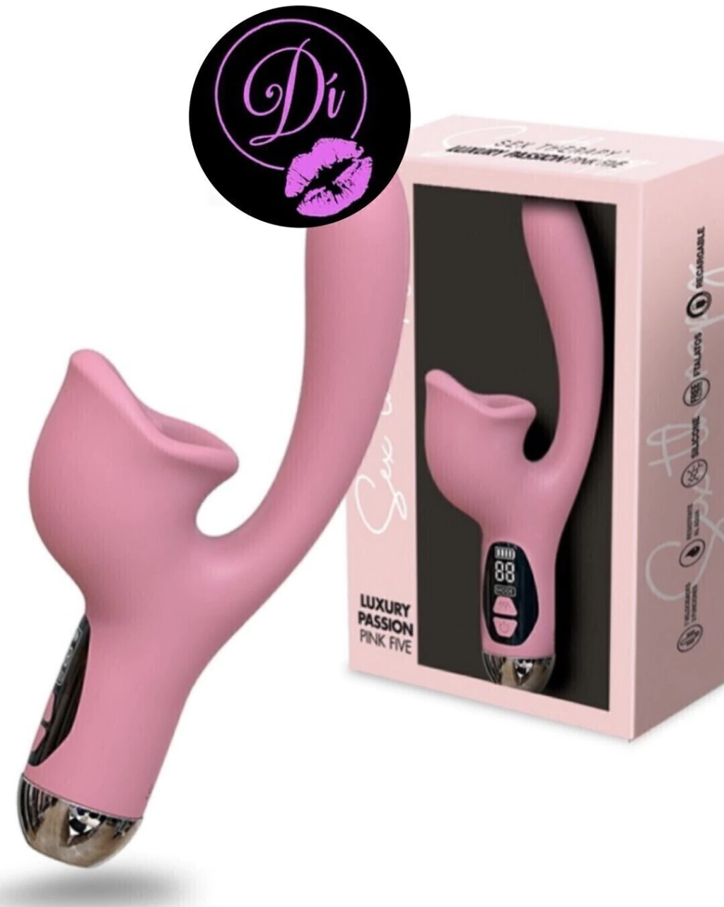 VIBRADOR DOBLE ESTIMULACION BOCA SUCCION USB