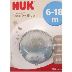 Chupete nuk rose & blue 6-18 celeste