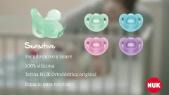 Chupete nuk sensitive 0/6m celeste y verde en internet