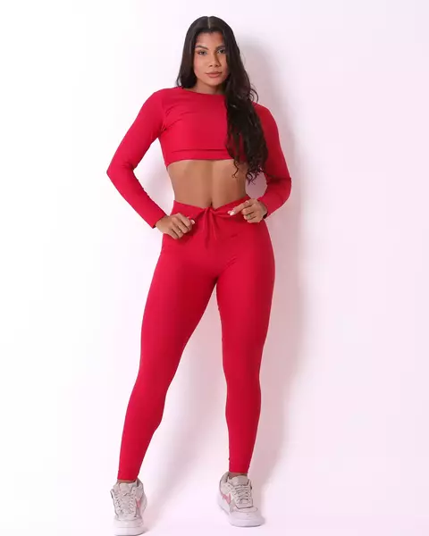Conjunto Calça Legging Empina Light Scarlet + Top Maria