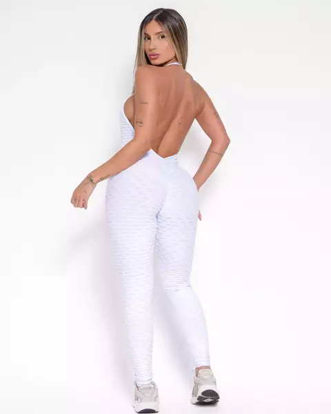 Macacão Ibiza Textura Tulipa Branco