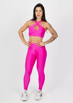 Conjunto de legging compressão pink neon U