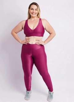 Conjunto de legging básica compressão cereja G