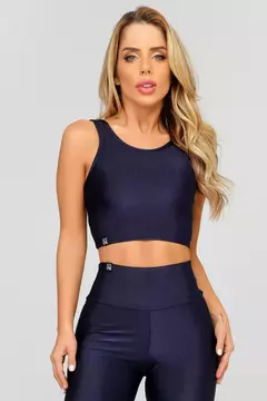 Conjunto de legging gold rib azul marinho G