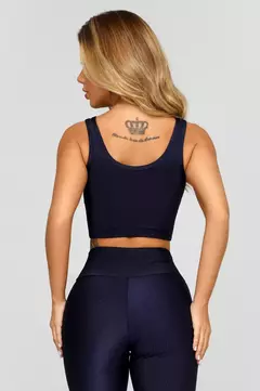 Conjunto de legging gold rib azul marinho G - Lifitness
