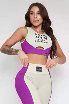 Conjunto Dust Violeta e Off White. - Lifitness