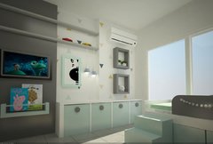 Escritorio + muebles de TV + Juguetero