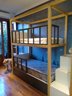 Cama Valen + Mueble Biblioteca