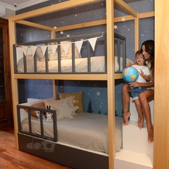 Cama Valen + Mueble Biblioteca - Muebles Infantiles - La casita de dodo