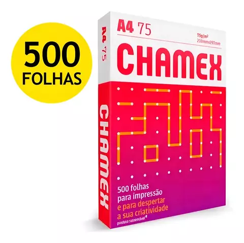 Papel Sulfite A4 210MMX297MM 75G Pacote com 500FLS - CHAMEX