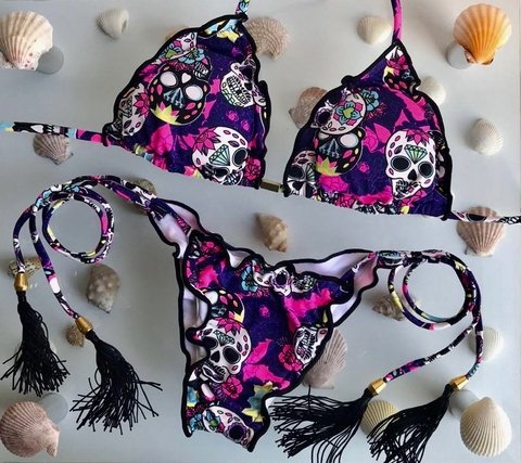 Biquini Ripple Caveira Mexicana