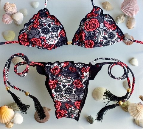 Biquini Caveira Mexicana Preto. - comprar online