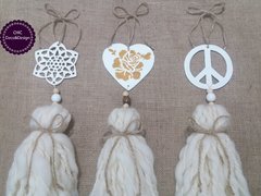 SUJETA CORTINAS / COLGANTE GRANDE SÍMBOLO DE LA PAZ - comprar online