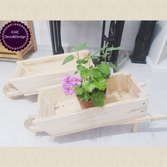 CARRETILLA MADERA JARDÍN - CHIC DECO&DESIGN