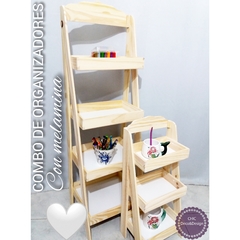 COMBO 2 ORGANIZADORES DE MADERA COMBINADOS CON MELAMINA