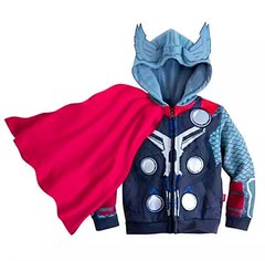 Casaco Moletom Infantil Heroi Thor Com Zíper Capuz Bolsos