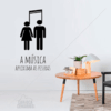 adesivo frase divertida criativa parede a música aproxima