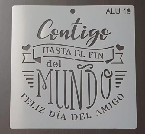 Stencils Decorativos Dia del Amigo 20 x 20 cm numero 19