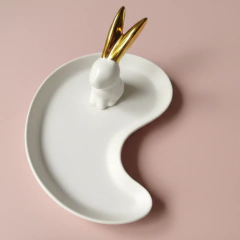 Plato despojador de cerámica con detalles en oro – Decorado a mano - comprar online