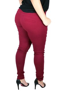 Calça skinny marsala brim com elastano na internet
