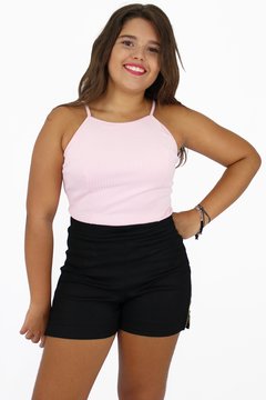 Short preto borda com zíper - comprar online